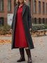 Women Plain Shawl Collar Casual Autumn Daily Maxi H-Line Sweater Dress
