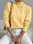 Women Plain Mock Neck Long Sleeve Street Daily Winter Sweater