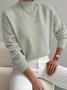 Women Plain Mock Neck Long Sleeve Street Daily Winter Sweater