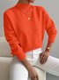 Women Plain Mock Neck Long Sleeve Street Daily Winter Sweater