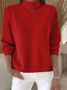 Women Plain Turtleneck Long Sleeve Casual Holiday Spring/Fall Sweater