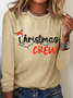 Women Christmas Crew Neck Cotton Long Sleeve Casual Daily Spring/Fall T-shirt