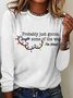 Women Christmas Crew Neck Cotton Long Sleeve Casual Daily Spring/Fall T-shirt