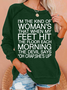 Women Text Letters Crew Neck Long Sleeve Casual Daily Spring/Fall Sweatshirt