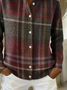 Women Plaid Shawl Collar Long Sleeve Vintage Daily Spring/Fall Cardigan
