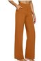 Women Plain Casual Pant Daily Spring/Fall Straight Pants