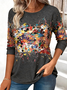 Women 3D Printing Crew Neck Jersey Long Sleeve Vintage Daily Spring/Fall T-shirt