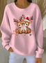 Women Christmas Crew Neck Long Sleeve Casual Holiday Spring/Fall Sweatshirt