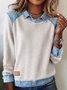Women Plain Shawl Collar Long Sleeve Vintage Daily Spring/Fall Sweatshirt