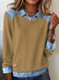 Women Plain Shawl Collar Long Sleeve Vintage Daily Spring/Fall Sweatshirt