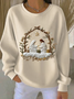 Women Christmas Crew Neck Long Sleeve Casual Holiday Spring/Fall Sweatshirt