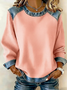 Women Plain Crew Neck Long Sleeve Vintage Daily Spring/Fall Sweatshirt