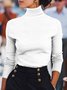 Women Plain Turtleneck Long Sleeve Street Daily Spring/Fall Sweater