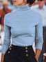 Women Plain Turtleneck Long Sleeve Street Daily Spring/Fall Sweater