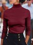 Women Plain Turtleneck Long Sleeve Street Daily Spring/Fall Sweater