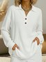 Women Plain Stand Collar Long Sleeve Casual Daily Spring/Fall T-shirt