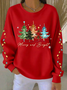 Women Christmas Crew Neck Long Sleeve Casual Daily Spring/Fall Sweatshirt