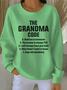 Women Letter Pattern Crew Neck Cotton-Blend Long Sleeve Vintage Daily Spring/Fall Sweatshirt