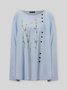 ANNIECLOTH Casual Floral Long Sleeve Loose Blouses for Women