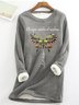 Women's Whisper Words Of Wisdom Butterfly Printed Graphic Simple Crew Neck Sweatshirt