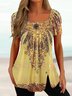 ANNIECLOTH Women Square Neck Ethnic Ombre Regular Fit Tunic T-Shirt