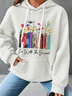 Women's I'm With The Banned Flowers Book Lover Gift Simple Hoodie Floral Loose Hoodie