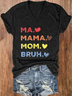 Women's Ma Mama Mom Bruh Print Casual T-Shirt