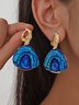 1pair Vintage Irregular Texture Hollow Out Dangle Earrings