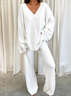 Casual Loose V Neck Two-Piece Set