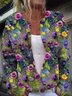 Floral Buttoned Casual Cardigan