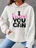 Women Text Letters Hoodie Long Sleeve Casual Daily Spring/Fall Hoodie