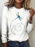 Dragonfly printed casual long sleeved T-shirt