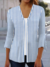 Women's Spring Striped Print Shawl Cardigan