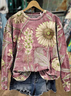 Women's Floral Spring Print Casual Long Sleeve Sweatshirt