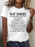 Women Text Letters Crew Neck Cotton Short Sleeve Casual Daily Summer T-shirt