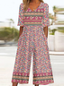 Multicolor Block Loose Vintage Jumpsuit
