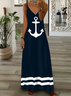Women's Anchor Spring Print Sexy Fashion Suspender Dress