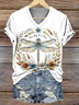 Regular Fit V Neck Casual T-Shirt