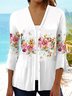 Women's Floral Print Casual Half Sleeve Cardigan