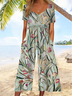 Women's H-Line V Neck Daily Going Out Casual Printing Floral Summer Ankle Pants Jumpsuit Romper