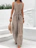 Women's H-Line Cami V Neck Daily Going Out Casual Knot Geometric Summer Long Jumpsuit Romper