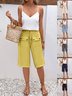 Women's  Elastic Waist H-Line Wide Leg Pants Daily Going Out Pants Apricot Casual Split Joint Plain Summer Pants