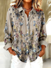 Women Floral Shirt Collar Long Sleeve Casual Daily Spring/Fall Shirt