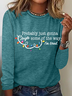 Women Christmas Crew Neck Cotton Long Sleeve Casual Daily Spring/Fall T-shirt
