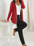 Women Plain Long Sleeve Coat With Pants Casual Printing Spring/Fall Hoodie Two-Piece Set