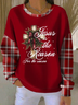 Women Christmas Crew Neck Long Sleeve Casual Holiday Spring/Fall Sweatshirt